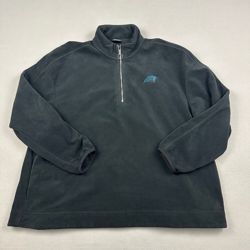 Carolina Panthers Jacket Women 2XL Black Solid Nike 1/4 Zip Pullover NFL XXL